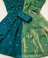 Space silk satin 2 shade sarees