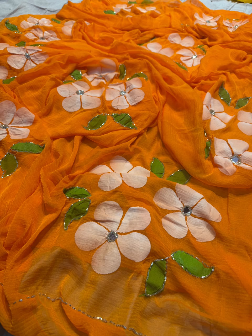 Chiffon Brush Print Saree