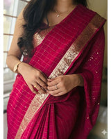 Viscous Georgette with sequence work