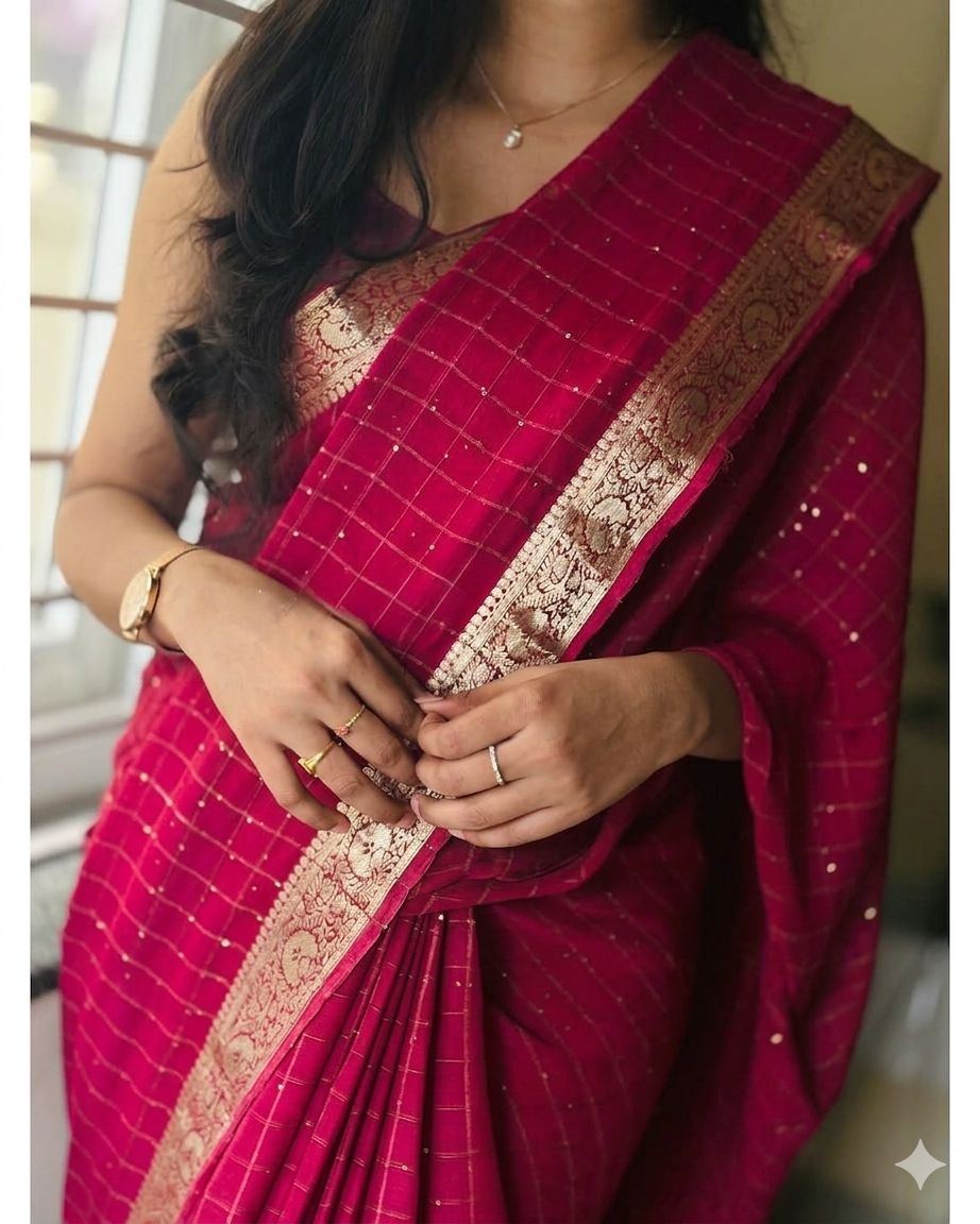 Viscous Georgette with sequence work