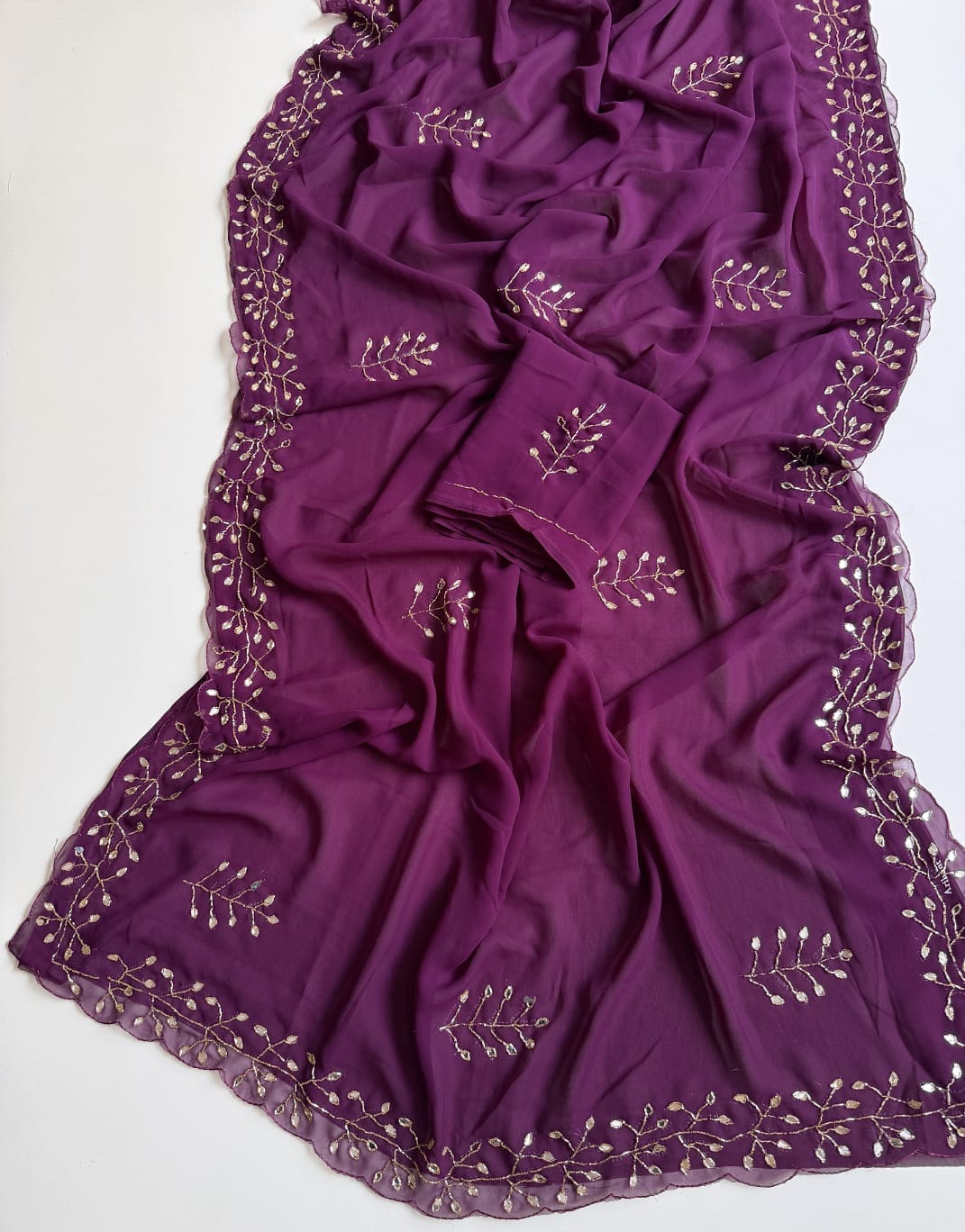 Georgette handwork sarees