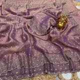 Space silk Jharkhan work saree