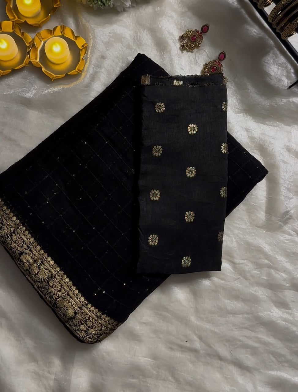 Viscous Georgette with sequence work