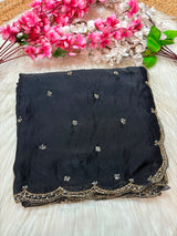 Single line Premium Space silk handwork sarees