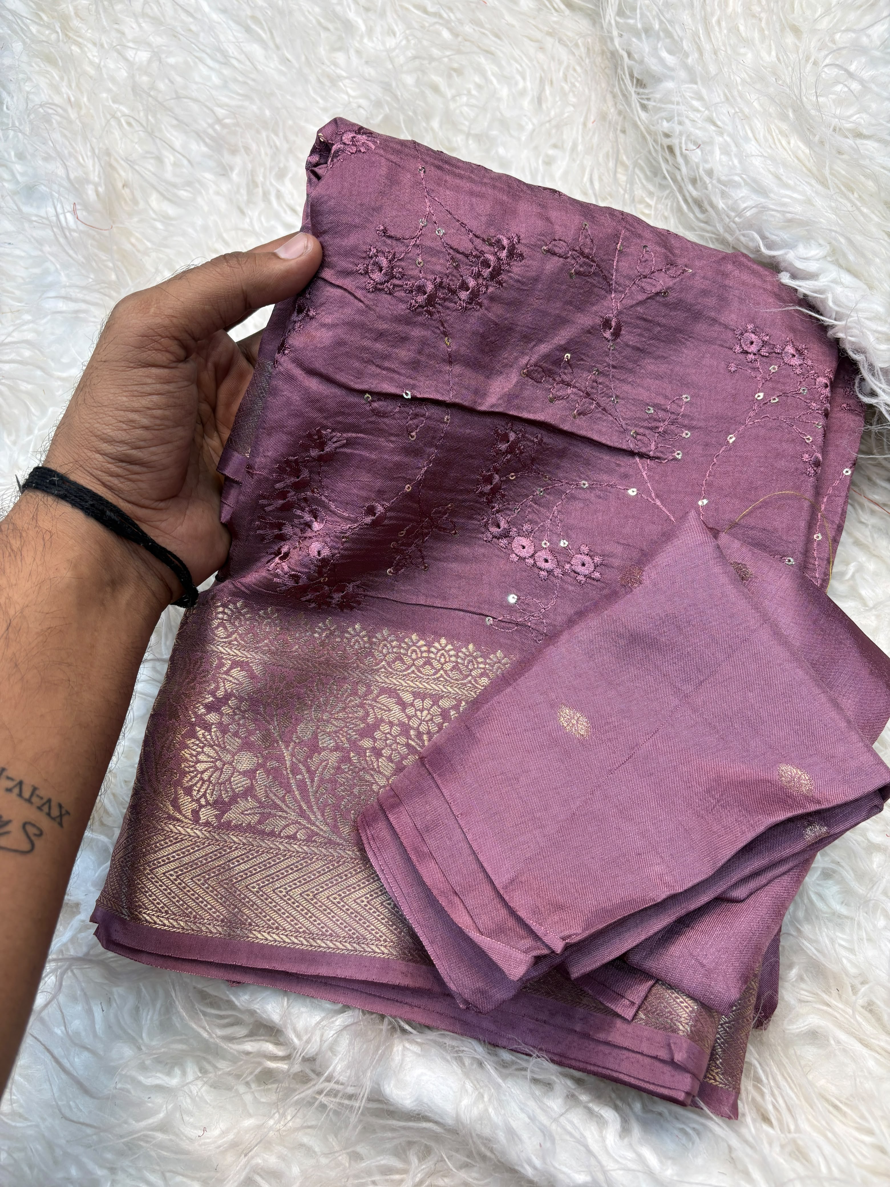 Dola sarees with embroidery work