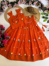 Kids mul chandeeri lehenga