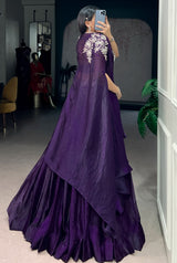 Space silk lehenga