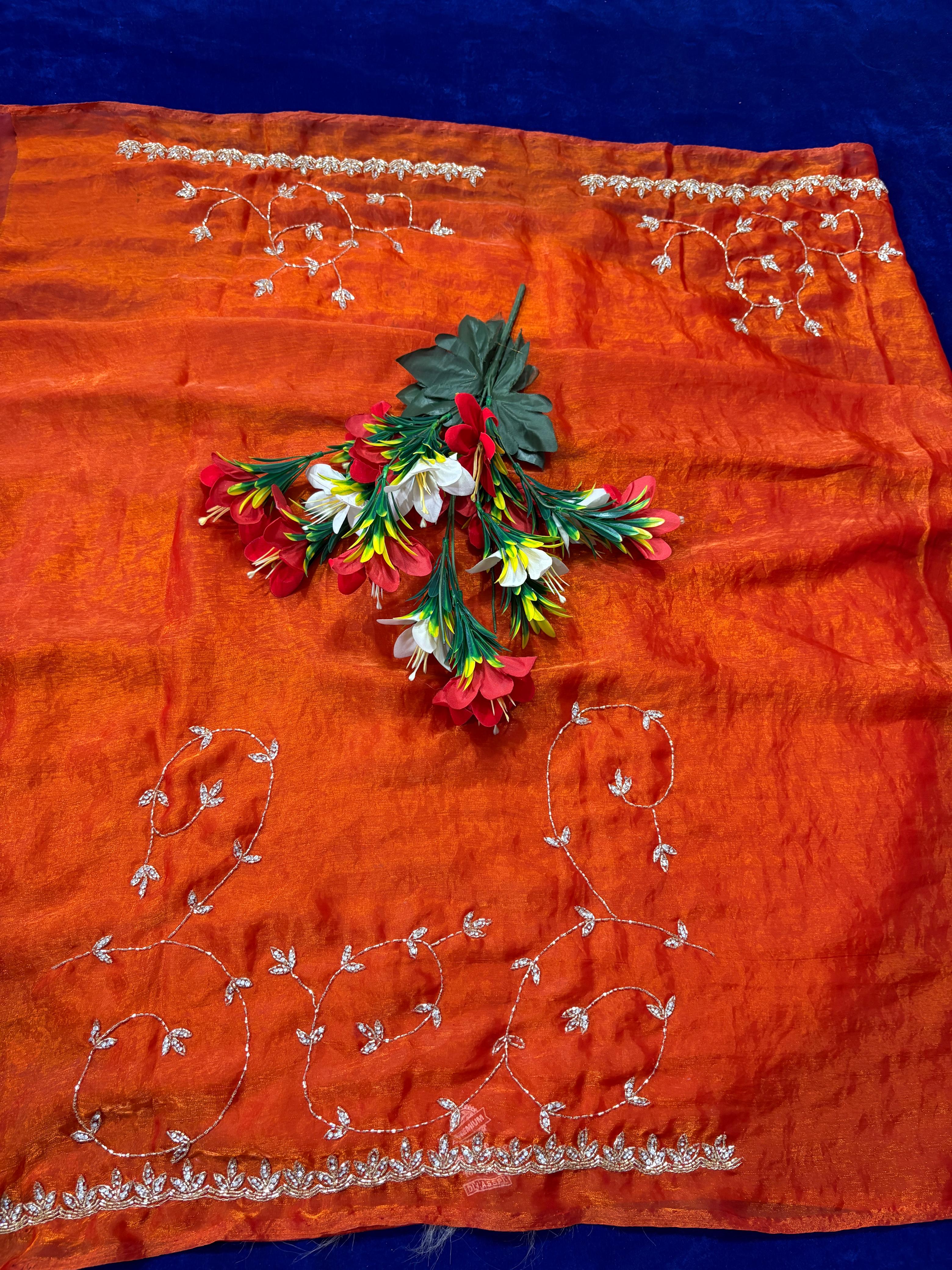 Premium spacesilk handwork sarees