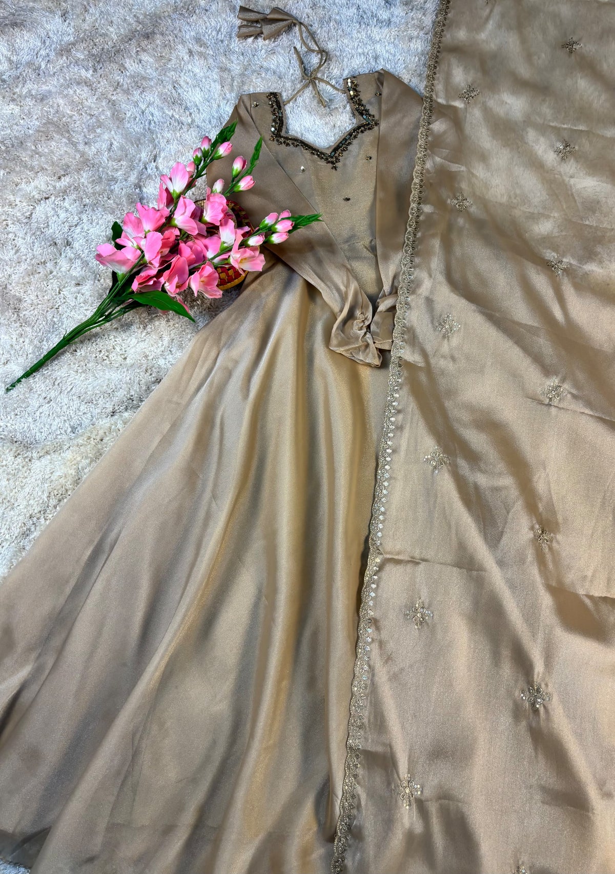 Handwork Gown with dupatta