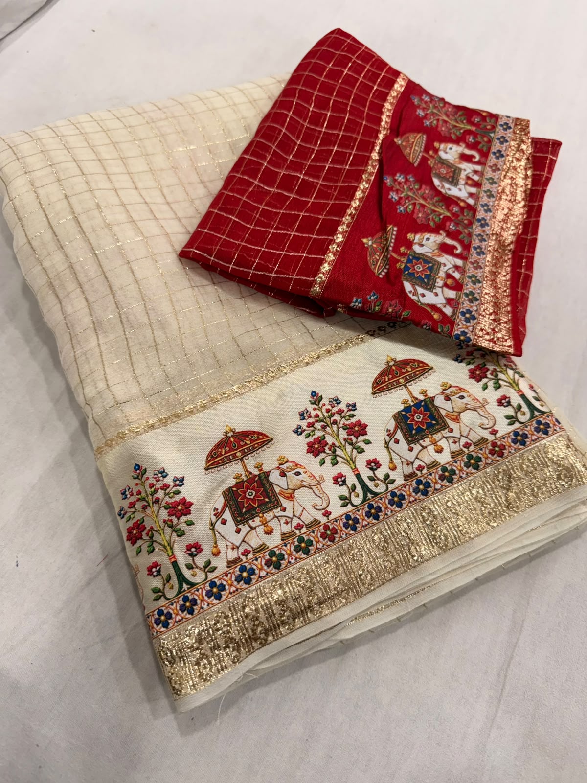 Viscous chex sarees