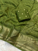 Pure russian dola with small butti saree