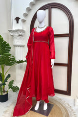 Designer Space Silk Anarkali Set
