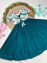 Beautiful Gown With Floral Coat