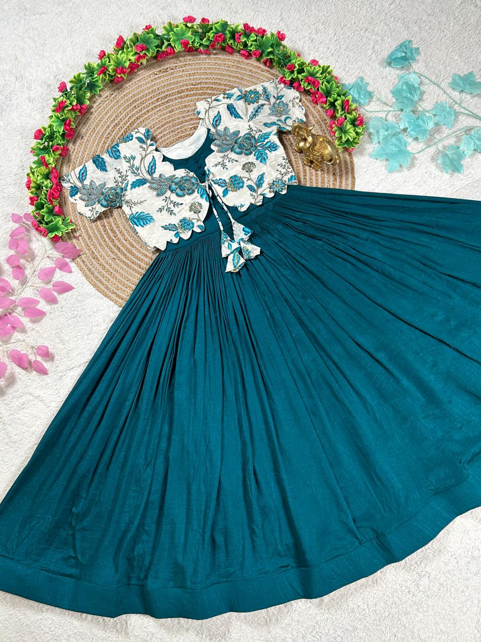 Beautiful Gown With Floral Coat