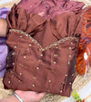 Rangolii silk gown with maggam work
