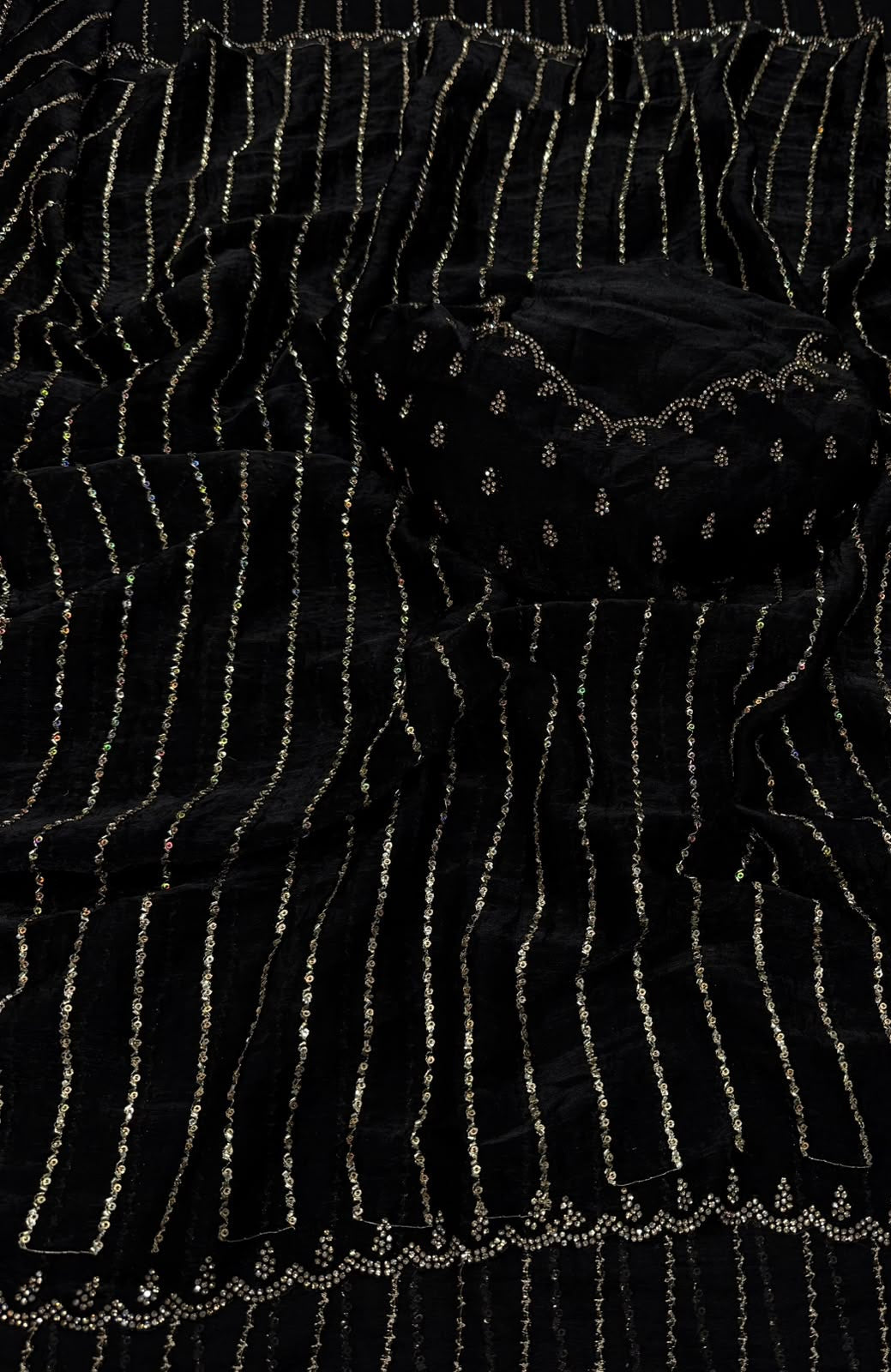 Space silk satin sarees