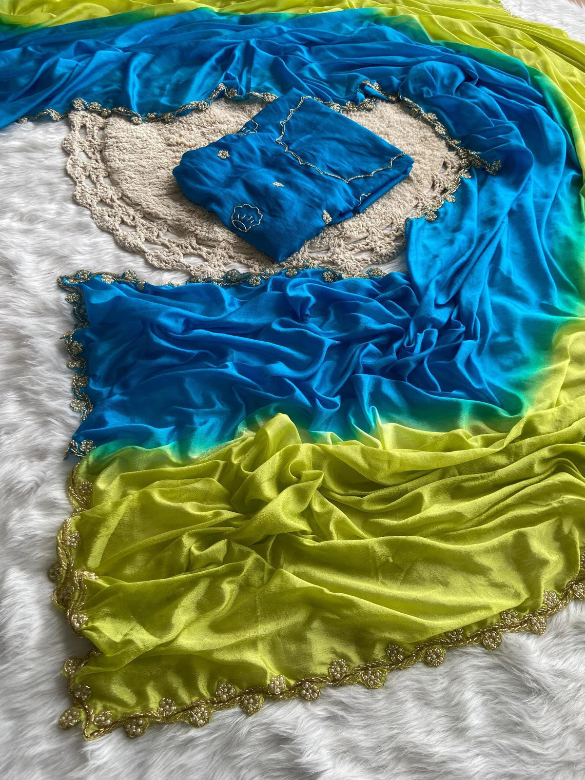 Chinnon dual shade sarees