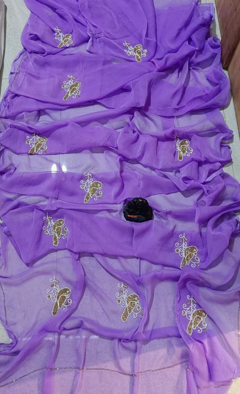Chiffon Handwork sarees