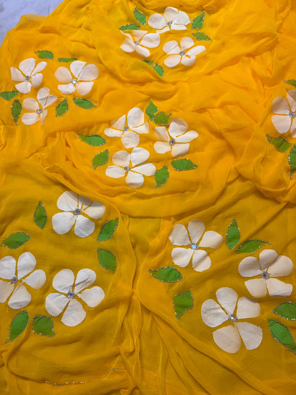 Chiffon Brush Print Saree