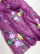 Chiffon hand-painted sarees