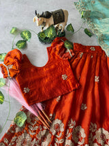 Space silk kids lehenga