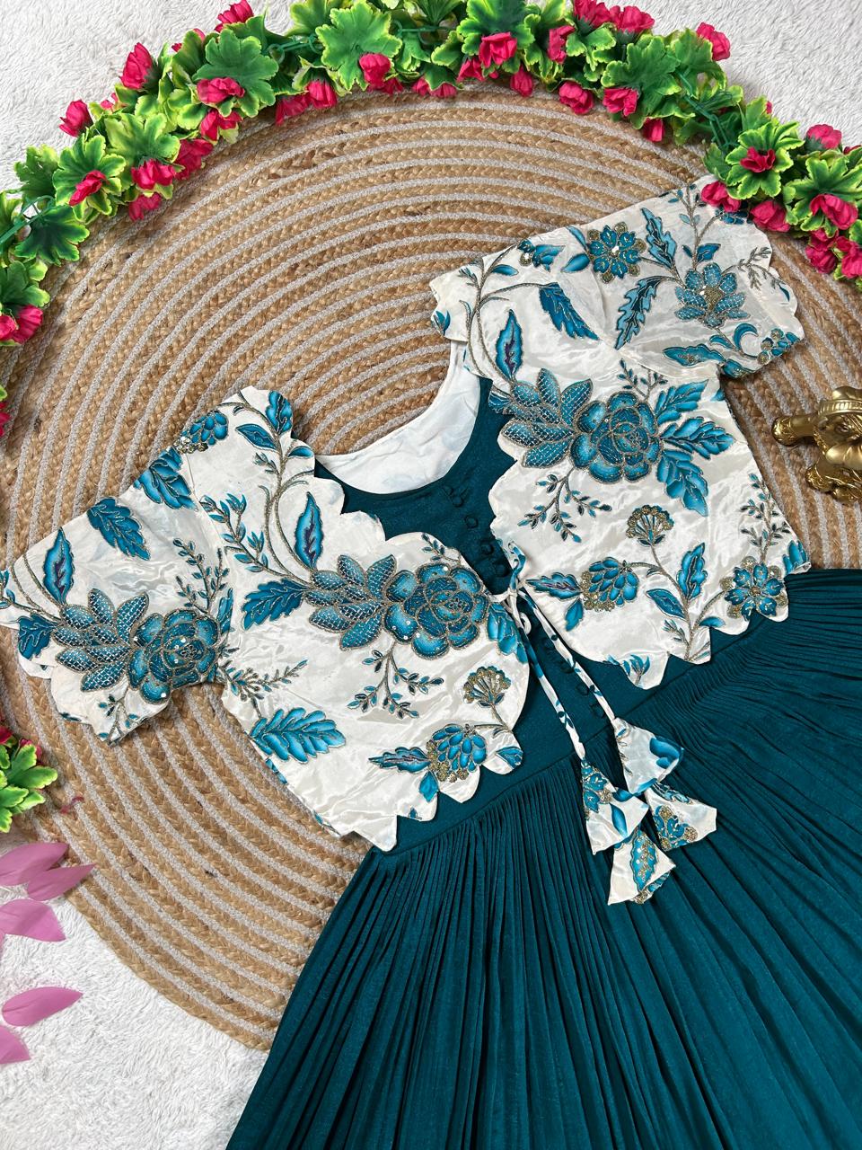 Beautiful Gown With Floral Coat