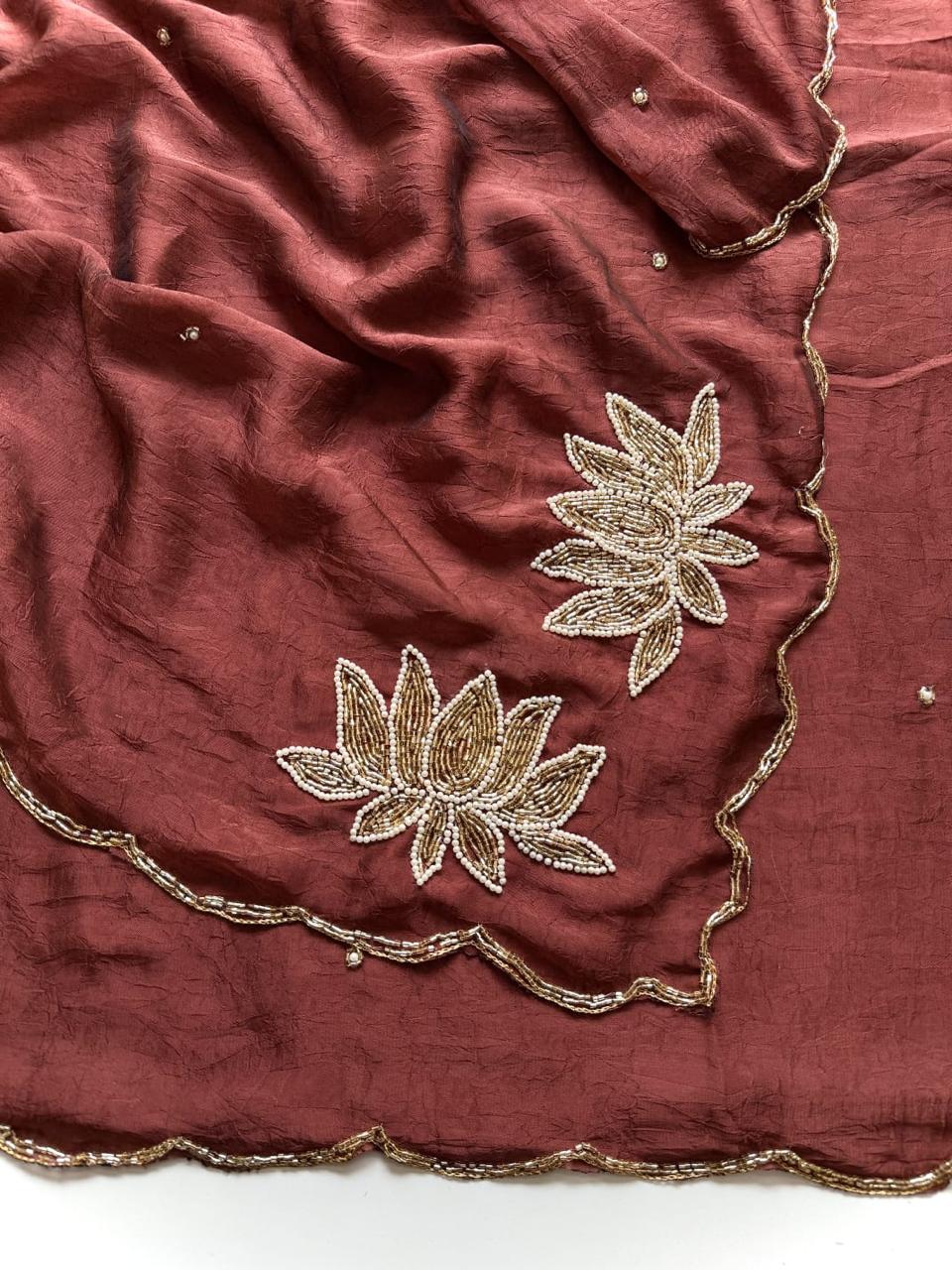 Ranggoli Crush handwork saree