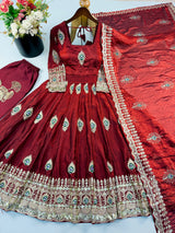 Space Silk Gown With Sequence work