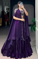 Space silk lehenga