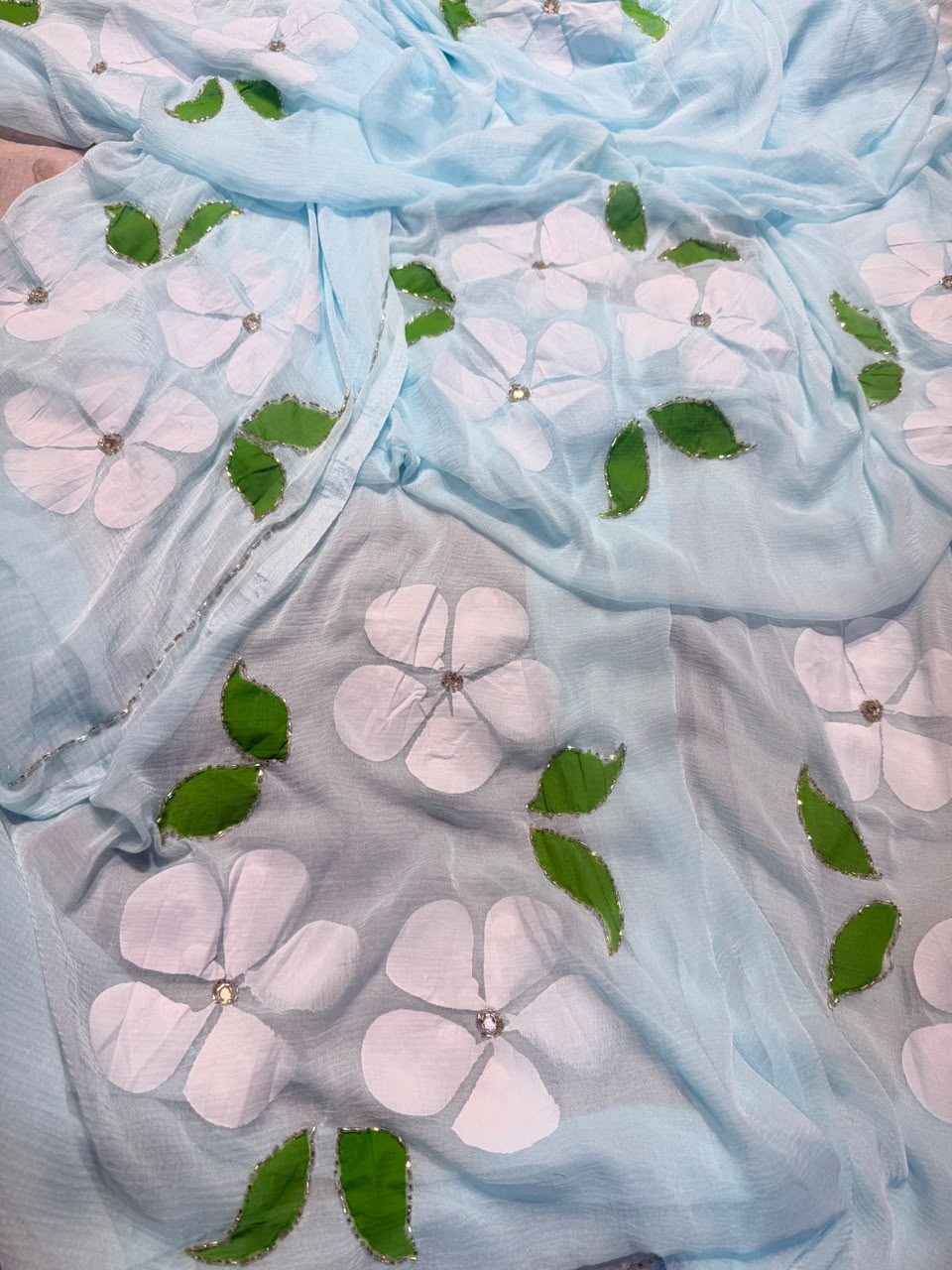 Chiffon Brush Print Saree
