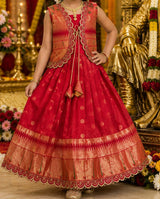 Paithani Silk Gown with Designer Coat