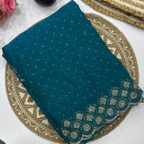 Space silk jarkhan work sarees