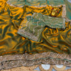 Space silk handwork saree with stitched blouse