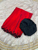 Dyeable chinnon handwork sarees