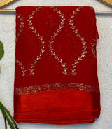 Viscose Georgette Sattin border