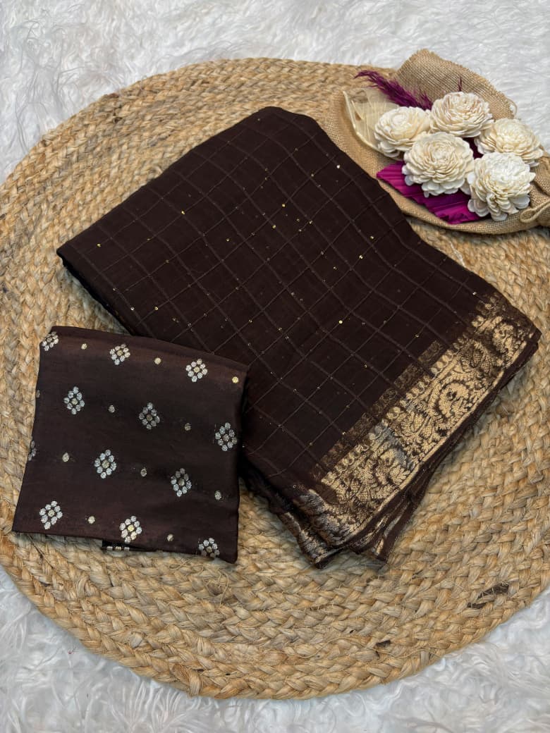 Viscous Georgette with sequence work
