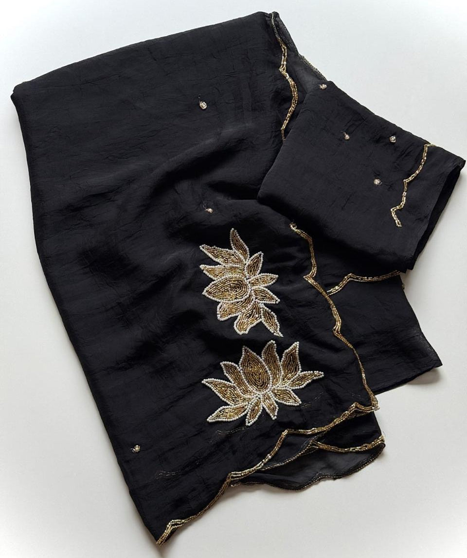 Ranggoli Crush handwork saree