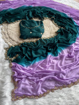 Chinnon dual shade sarees