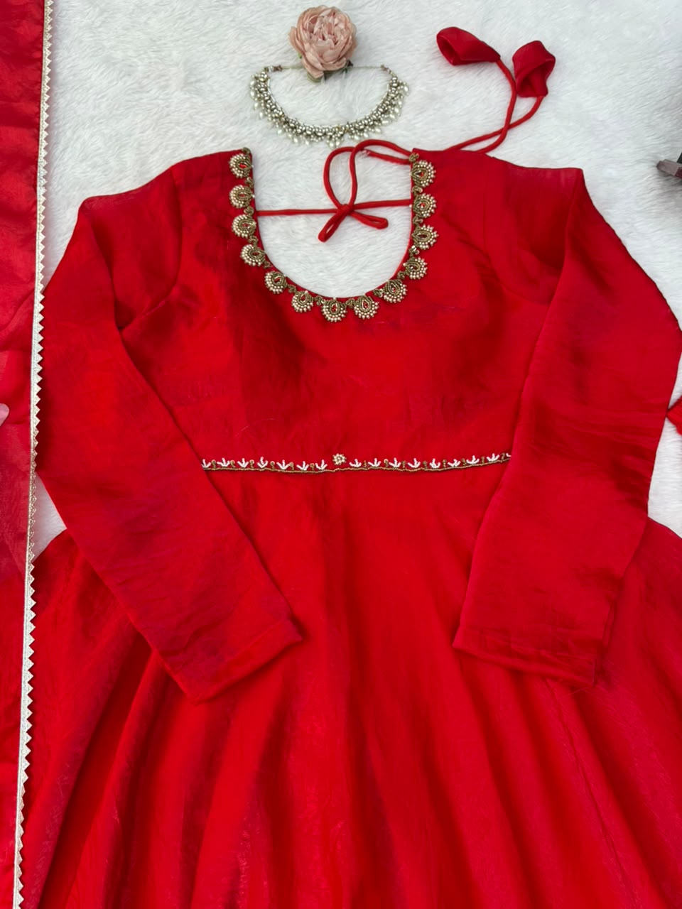 Designer Space Silk Anarkali Set