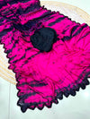 Dyeable chinnon handwork sarees
