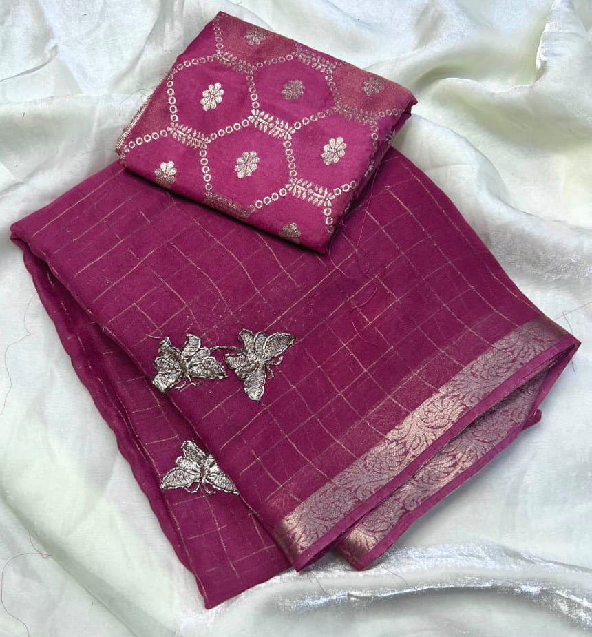 Viscous Georgette with butterfly design