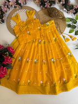 Kids mul chandeeri lehenga