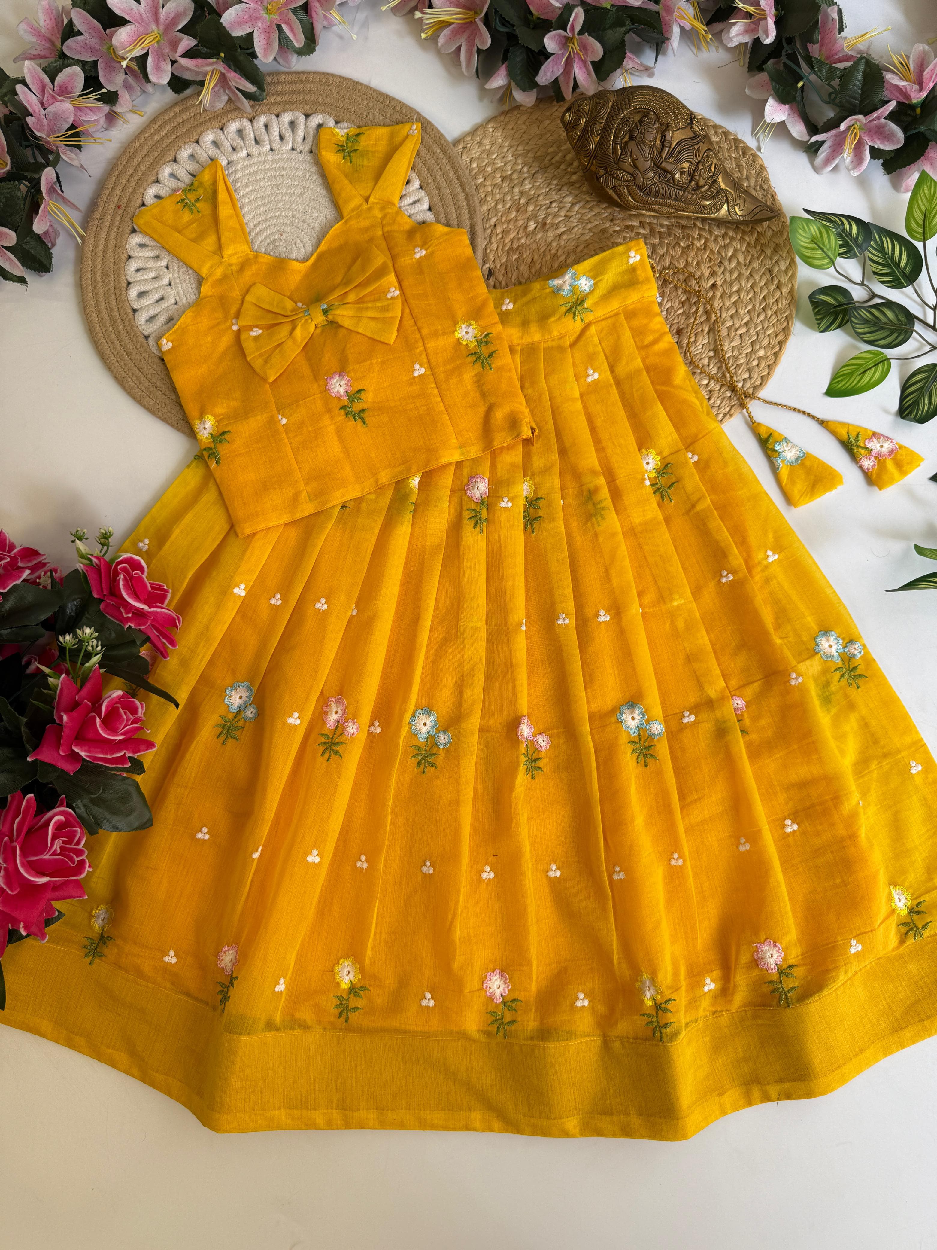 Kids mul chandeeri lehenga