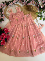 Kids mul chandeeri lehenga