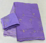 Chiffon Dual colour Handwork sarees