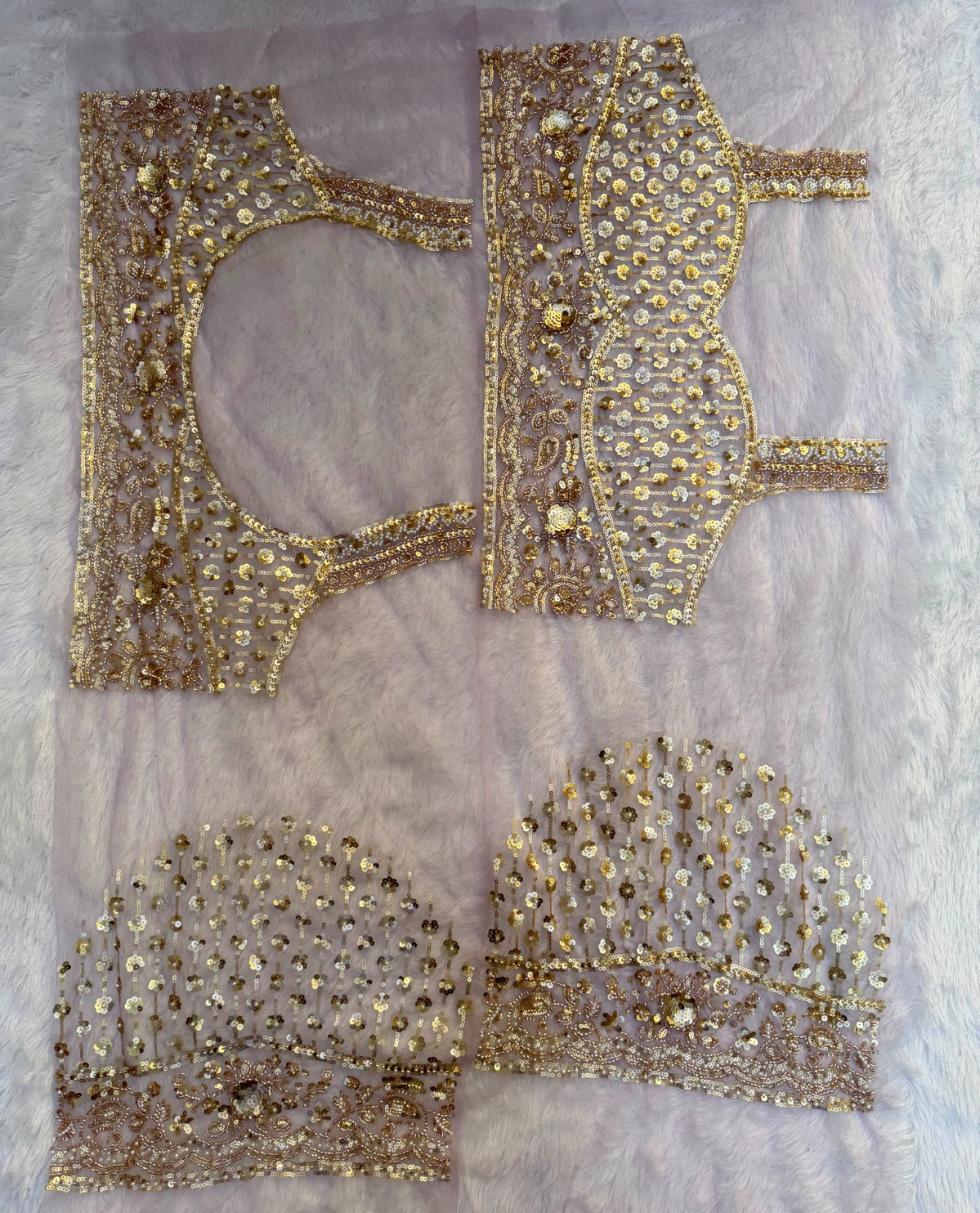 Netted saree with beads work