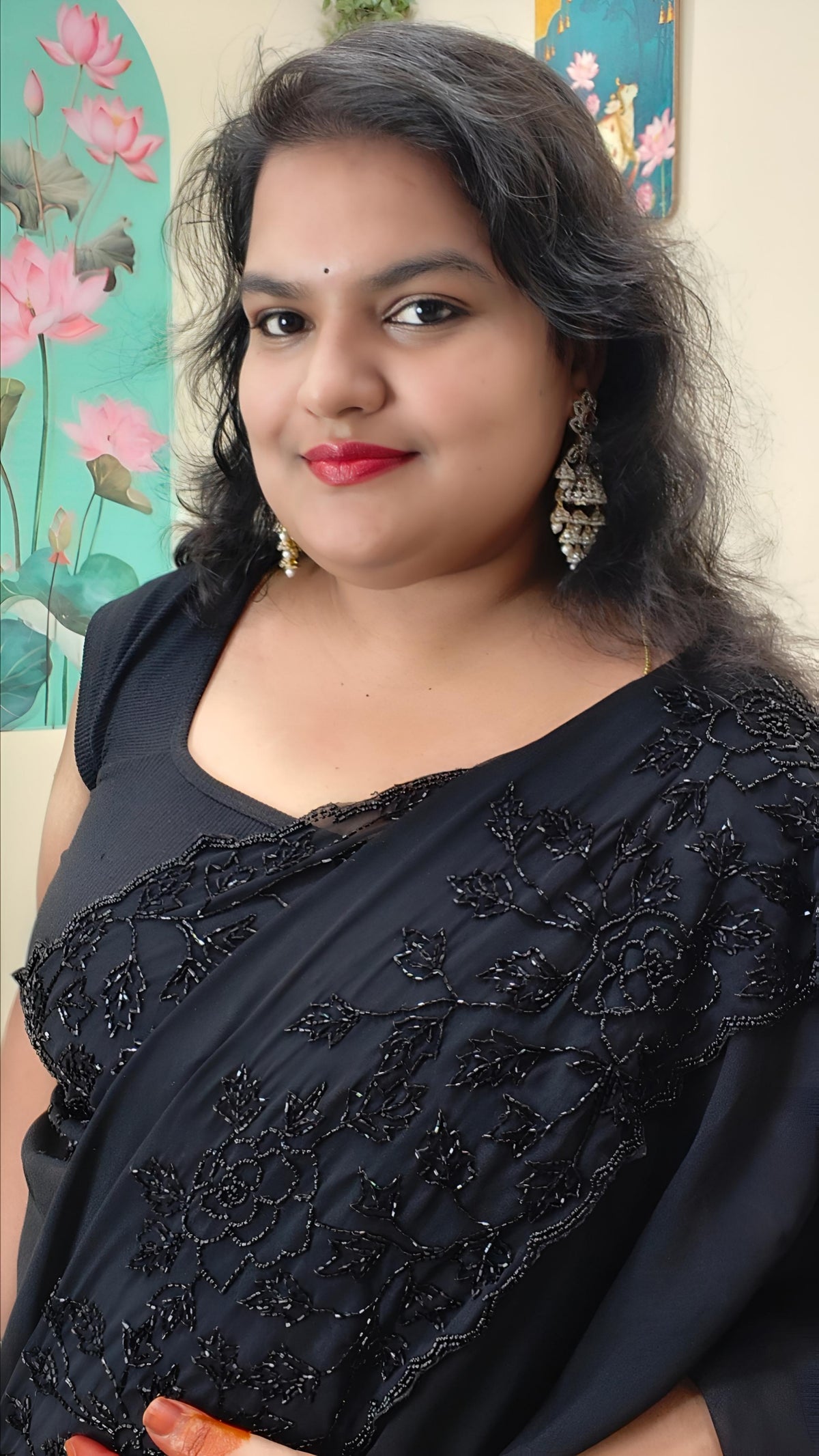 Georgette handwork sarees