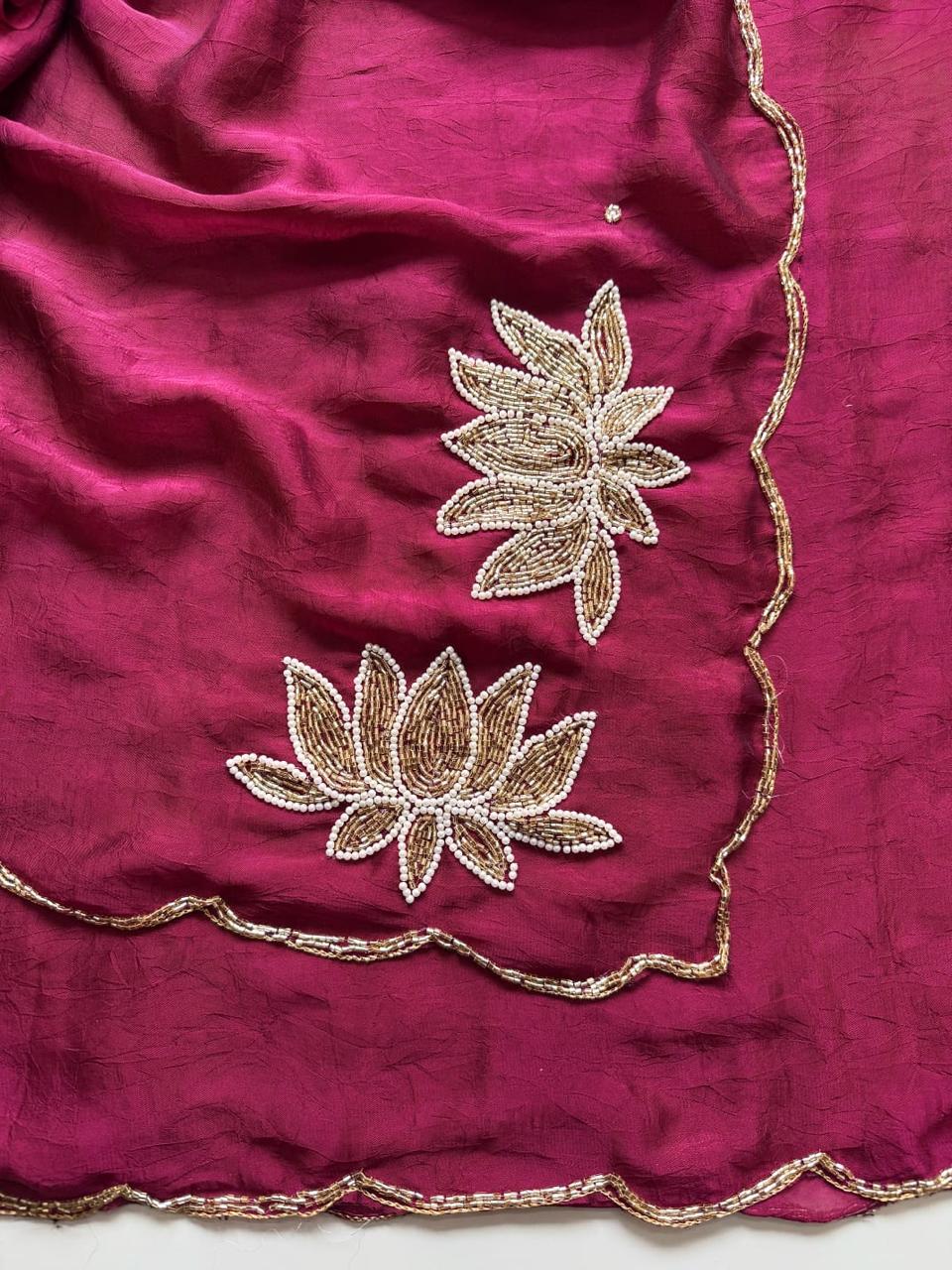 Ranggoli Crush handwork saree