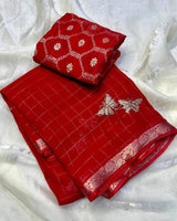 Viscous Georgette with butterfly design