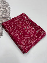 Ajrak mirror work sarees